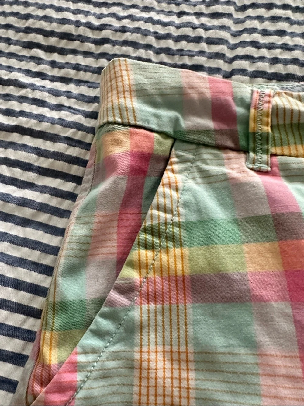 crown & ivy Pastel Plaid Shorts in Mint, Pink & Yellow - Picture 7 of 9